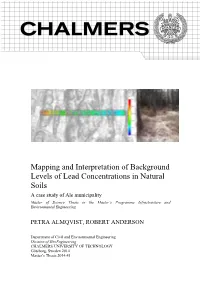 Mapping and Interpretation of Background Levels of Lead