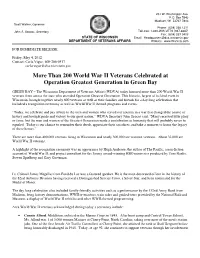Operation Greatest Generation in Green Bay