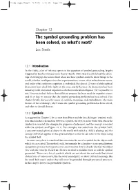 The Symbol Grounding Problem Has Been Solved, So What’S Next? Luc Steels