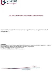 Analysis of N,N‐Dimethylamphetamine In