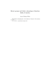 Brauer Groups and Galois Cohomology of Function Fields Of