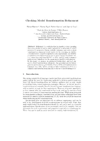 Checking Model Transformation Refinement