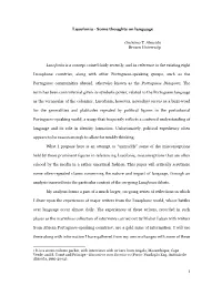 Lusofonia - Some Thoughts on Language