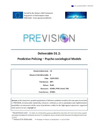 Predictive Policing – Psycho-Sociological Models