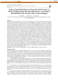 Study on Spatial Distribution of Tsetse Fly and Prevalence Of