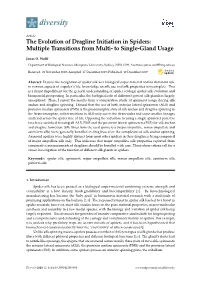 The Evolution of Dragline Initiation in Spiders: Multiple Transitions from Multi- to Single-Gland Usage
