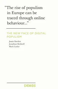 The Rise of Populism in Europe Can Be Traced Through Online Behaviour...”