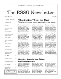 The RSSG Newsletter