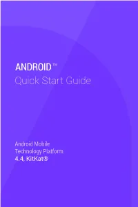 ANDROIDTM Quick Start Guide
