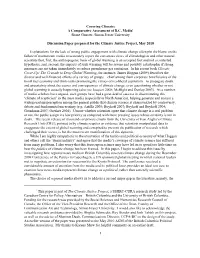 Covering Climate: a Comparative Assessment of BC Media1 Shane