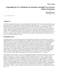 Expanding the Use of Robotics in Airframe Assembly Via Accurate Robot Technology