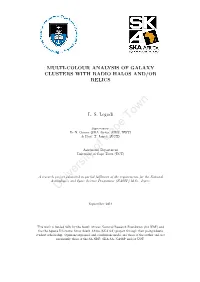 Multi-Colour Analysis of Galaxy Clusters with Radio Halos And/Or Relics
