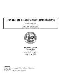 Roster of Boards and Commissions