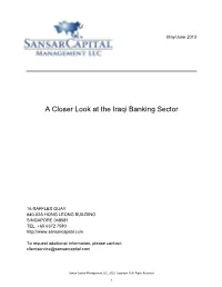 This Report, Sansar Capital Holds an Interest in Bank of Baghdad on Behalf of an Advisory Client