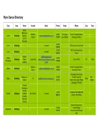 Wyre Dance Directory