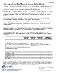 Hydrogen Peroxide Material Compatibility Chart from ISM and IS