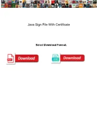 Java Sign File with Certificate