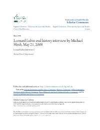 Leonard Lubin Oral History Interview by Michael Hirsh, May 21, 2008 Leonard Lubin (Interviewee)
