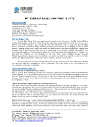 Mt. Everest Base Camp Trek 15 Days