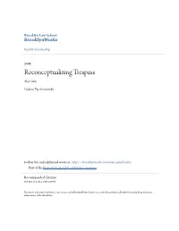 Reconceptualizing Trespass Alex Stein