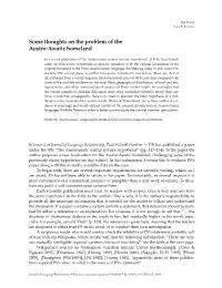 Some Thoughts on the Problem of the Austro-Asiatic Homeland
