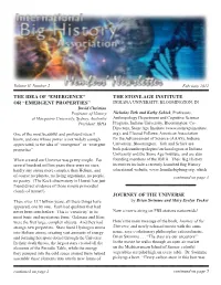 The Stone Age Institute the Idea of “Emergence” Or