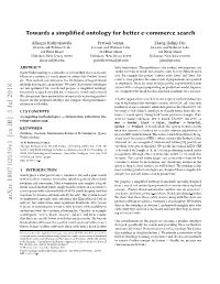 Towards a Simplified Ontology for Better E-Commerce Search