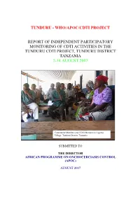 Tunduru - Who/Apoc/Cdti Project