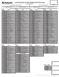 Adventures in the Forgotten Realms Deck Checklist Table # Card Pool Verification Player Information