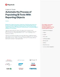 Automate the Process of Populating BI Tools with Reporting Objects ___