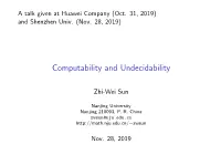Computability and Undecidability