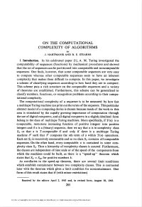 On the Computational Complexity of Algorithms by J