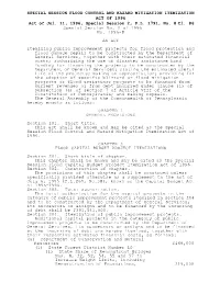 SPECIAL SESSION FLOOD CONTROL and HAZARD MITIGATION ITEMIZATION ACT of 1996 Act of Jul