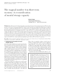 The Magical Number 4 in Short-Term Memory: a Reconsideration of Mental Storage Capacity