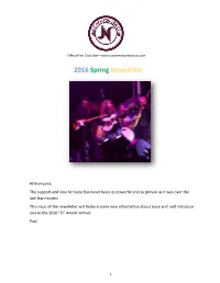 2016 Spring Newsletter