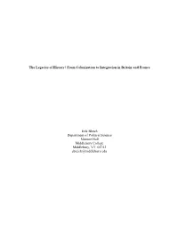 From Colonization to Integration in Britain and France