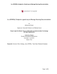 Is a SPARQL Endpoint a Good Way to Manage Nursing Documentation