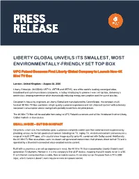 Liberty Global Unveils Its Smallest, Most Environmentally-Friendly Set Top Box