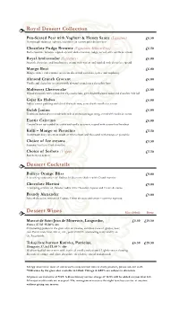 Light of India Dessert Menu