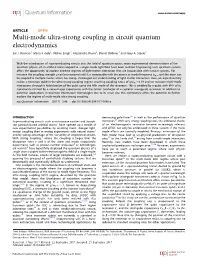 Multi-Mode Ultra-Strong Coupling in Circuit Quantum Electrodynamics
