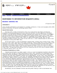 Responses to Information Requests