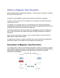 What Is a Magnetic Tape Recorders