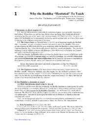 Why the Buddha “Hesitated”
