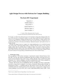 Agile Design Process with Patterns for Campus Building