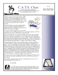 C.A.T.S. Chats Fall 2015 Julie A