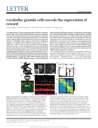 Cerebellar Granule Cells Encode the Expectation of Reward Mark J