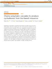 Chemo-Enzymatic Cascades to Produce Cycloalkenes from Bio-Based Resources