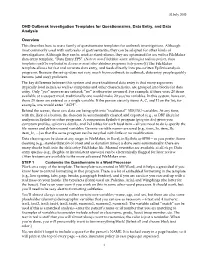 OHD Outbreak Investigation Templates for Questionnaires, Data Entry, and Data Analysis