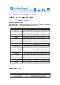 Subject &amp; Title Specific Links
