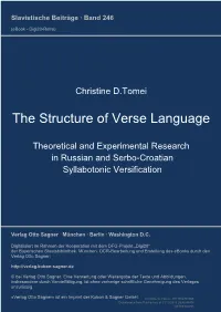 The Structure of Verse Language